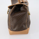 CELINE Macadam Canvas Boston Bag PVC Brown Gold Auth 151895-3