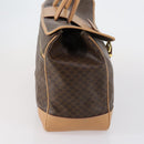 CELINE Macadam Canvas Boston Bag PVC Brown Gold Auth 151895-4