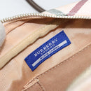 BURBERRY Nova Check Blue Label Shoulder Bag Nylon Beige Silver Auth 151897-19