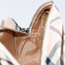 BURBERRY Nova Check Blue Label Shoulder Bag Nylon Beige Silver Auth 151897-21