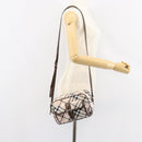 BURBERRY Nova Check Blue Label Shoulder Bag Nylon Beige Silver Auth 151897-24