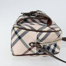 BURBERRY Nova Check Blue Label Shoulder Bag Nylon Beige Silver Auth 151897-3