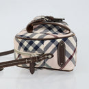 BURBERRY Nova Check Blue Label Shoulder Bag Nylon Beige Silver Auth 151897-4