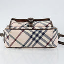 BURBERRY Nova Check Blue Label Shoulder Bag Nylon Beige Silver Auth 151897-5