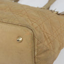 Christian Dior Canage Tote Bag Coated Canvas Beige Gold Auth 151899-14
