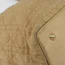 Christian Dior Canage Tote Bag Coated Canvas Beige Gold Auth 151899-15