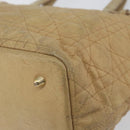 Christian Dior Canage Tote Bag Coated Canvas Beige Gold Auth 151899-16
