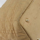Christian Dior Canage Tote Bag Coated Canvas Beige Gold Auth 151899-17