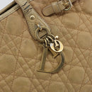 Christian Dior Canage Tote Bag Coated Canvas Beige Gold Auth 151899-18
