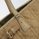 Christian Dior Canage Tote Bag Coated Canvas Beige Gold Auth 151899-10
