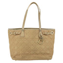 Christian Dior Canage Tote Bag Coated Canvas Beige Gold Auth 151899-13