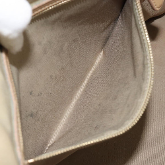 Christian Dior Canage Tote Bag Coated Canvas Beige Gold Auth 151899