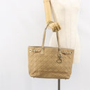 Christian Dior Canage Tote Bag Coated Canvas Beige Gold Auth 151899-25