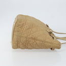 Christian Dior Canage Tote Bag Coated Canvas Beige Gold Auth 151899-3