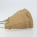 Christian Dior Canage Tote Bag Coated Canvas Beige Gold Auth 151899-4