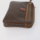 CELINE Macadam Canvas Clutch Bag PVC Leather 3 Set Brown Beige Auth 151904-10
