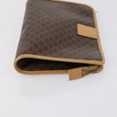 CELINE Macadam Canvas Clutch Bag PVC Leather 3 Set Brown Beige Auth 151904-17