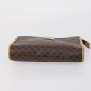 CELINE Macadam Canvas Clutch Bag PVC Leather 3 Set Brown Beige Auth 151904-19