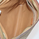 CELINE Macadam Canvas Clutch Bag PVC Leather 3 Set Brown Beige Auth 151904-7