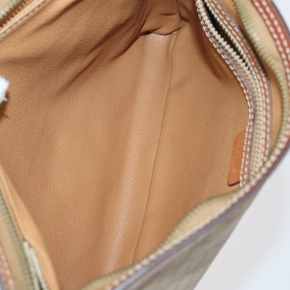 CELINE Macadam Canvas Clutch Bag PVC Leather 3 Set Brown Beige Auth 151904