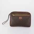 CELINE Macadam Canvas Clutch Bag PVC Leather 3 Set Brown Beige Auth 151904-8