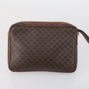 CELINE Macadam Canvas Clutch Bag PVC Leather 3 Set Brown Beige Auth 151904-9