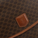 CELINE Macadam Canvas Clutch Bag PVC Leather Brown Gold Auth 151905-17