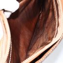 CELINE Macadam Canvas Clutch Bag PVC Leather Brown Gold Auth 151905-11