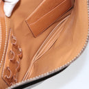 CELINE Macadam Canvas Clutch Bag PVC Leather Brown Gold Auth 151905-23