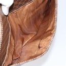 CELINE Macadam Canvas Clutch Bag PVC Leather Brown Gold Auth 151905-24