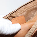 CELINE Macadam Canvas Clutch Bag PVC Leather Brown Gold Auth 151905-12