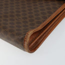 CELINE Macadam Canvas Clutch Bag PVC Leather Brown Gold Auth 151905-7