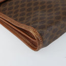CELINE Macadam Canvas Clutch Bag PVC Leather Brown Gold Auth 151905-14
