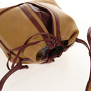 CARTIER Shoulder Bag Leather Beige Auth 151907-7