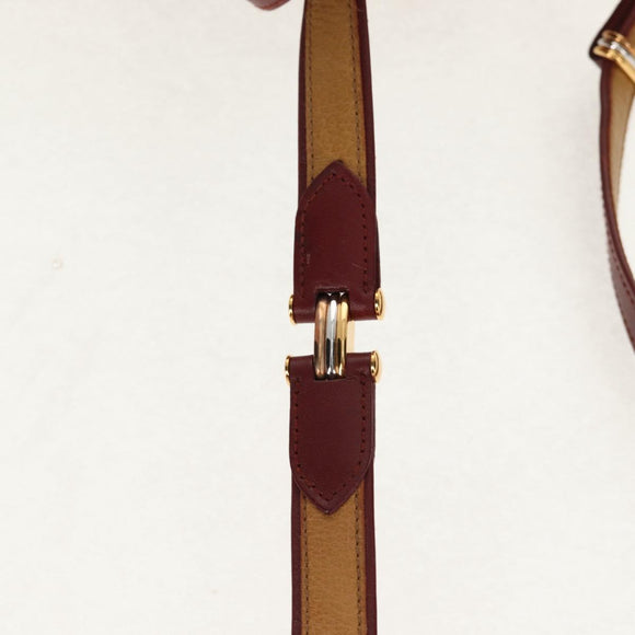 CARTIER Shoulder Bag Leather Beige Auth 151907