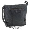 BALENCIAGA The Day Shoulder Bag Leather Black 140442 Auth 151915-1