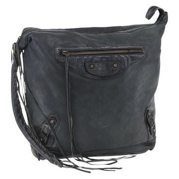 BALENCIAGA The Day Shoulder Bag Leather Black 140442 Auth 151915