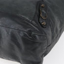 BALENCIAGA The Day Shoulder Bag Leather Black 140442 Auth 151915-11