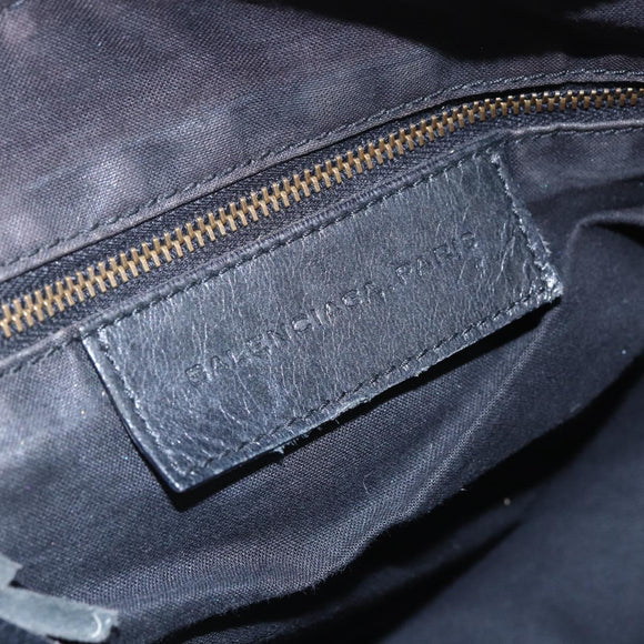 BALENCIAGA The Day Shoulder Bag Leather Black 140442 Auth 151915