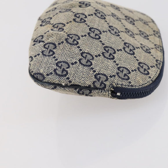 GUCCI GG Supreme Clutch Bag PVC 2 Set Beige Navy Auth 151916