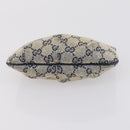 GUCCI GG Supreme Clutch Bag PVC 2 Set Beige Navy Auth 151916-14