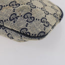 GUCCI GG Supreme Clutch Bag PVC 2 Set Beige Navy Auth 151916-15