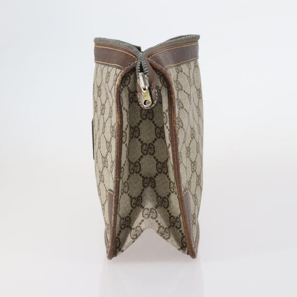 GUCCI GG Supreme Clutch Bag PVC 2 Set Beige Navy Auth 151916