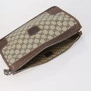 GUCCI GG Supreme Clutch Bag PVC 2 Set Beige Navy Auth 151916-5