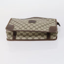 GUCCI GG Supreme Clutch Bag PVC 2 Set Beige Navy Auth 151916-6