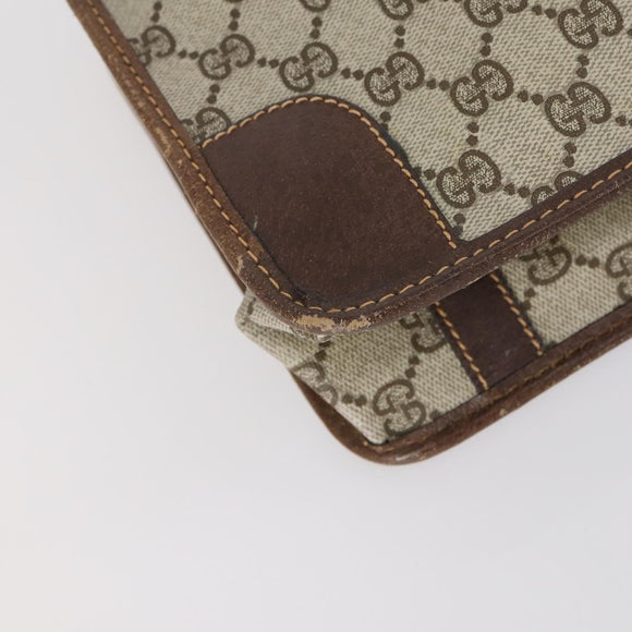 GUCCI GG Supreme Clutch Bag PVC 2 Set Beige Navy Auth 151916