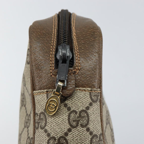 GUCCI GG Supreme Web Sherry Line Clutch Bag PVC Beige Red 27 004 998 Auth 151917