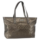GUCCI GG Implementation Tote Bag PVC Silver Pink gray 211137 Auth 151918-1