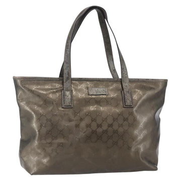 GUCCI GG Implementation Tote Bag PVC Silver Pink gray 211137 Auth 151918