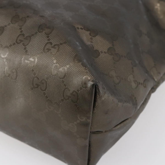 GUCCI GG Implementation Tote Bag PVC Silver Pink gray 211137 Auth 151918